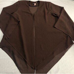 FAD Cadigan Sweater Thin Woman Layers Brown Suit Formal Size XL Button